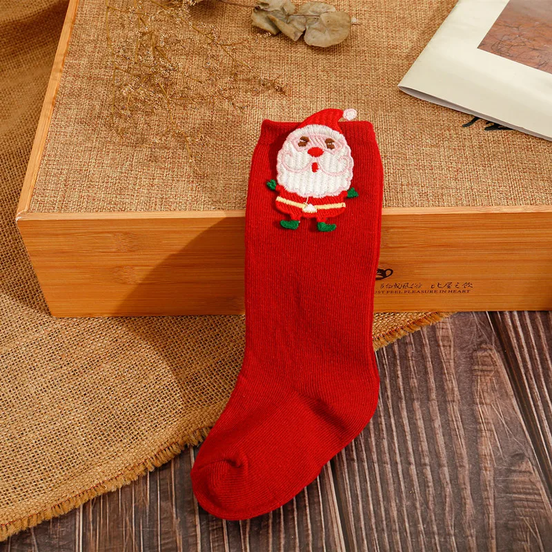 Winter Merry Christmas Thermal Cute Cartoon Doll Stitch Stocking 2022 Baby Solid Color Children Long Socks for Kids Accessories