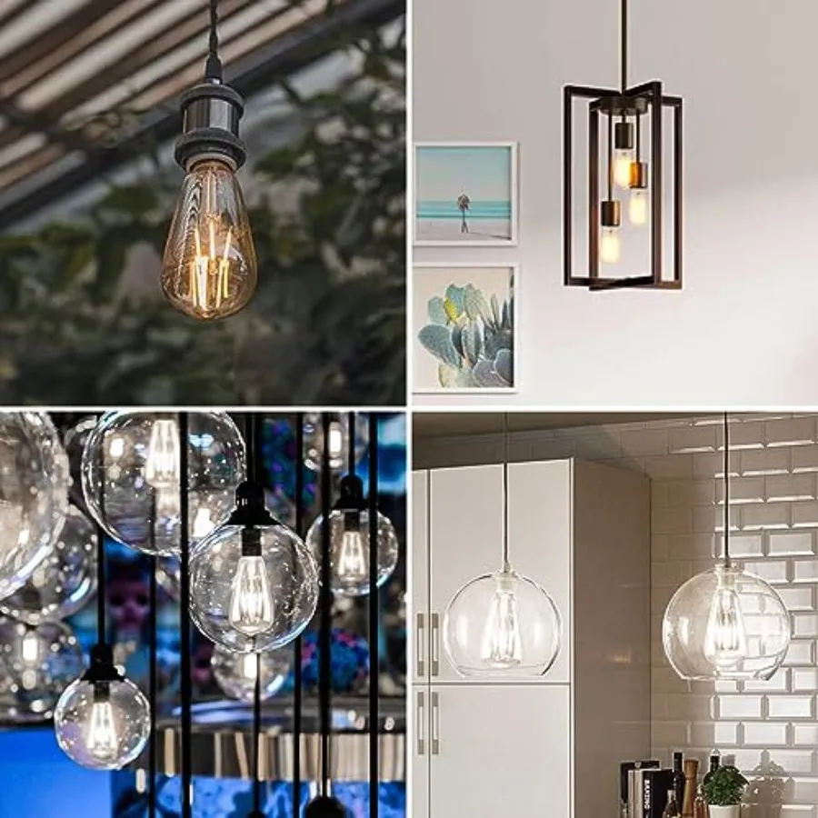 ST58/ST18, LED Filament Light Bulbs, 3CCT, 2700K/4000K/5000K, High Brightness, 7W, 60 W Equivalent, Classic Clear Glass, E26, 4 view 6