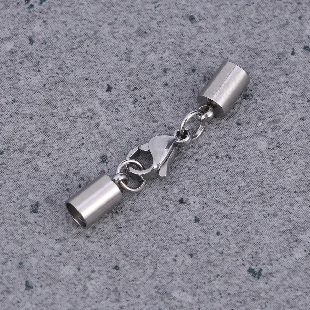 

4pcs String Fastener Stainless Steel Simple Practical String Fastener for Jewelry Bracelet Necklace (Hole: 4.0 mm)