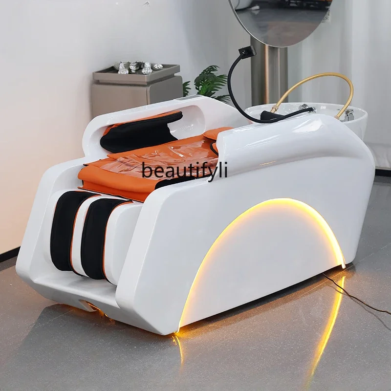 Automatic Intelligent Electric Massage Shampoo Bed Barber Shop Water Circulation Fumigation Head Therapy Bed