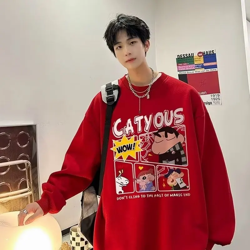 

Japan Harajuku Anime Printed CrayonShin Sweatshirt 2023 Autumn Oversized Wide-sleeved Sweatershirt Casual Unisex Clothing y2k