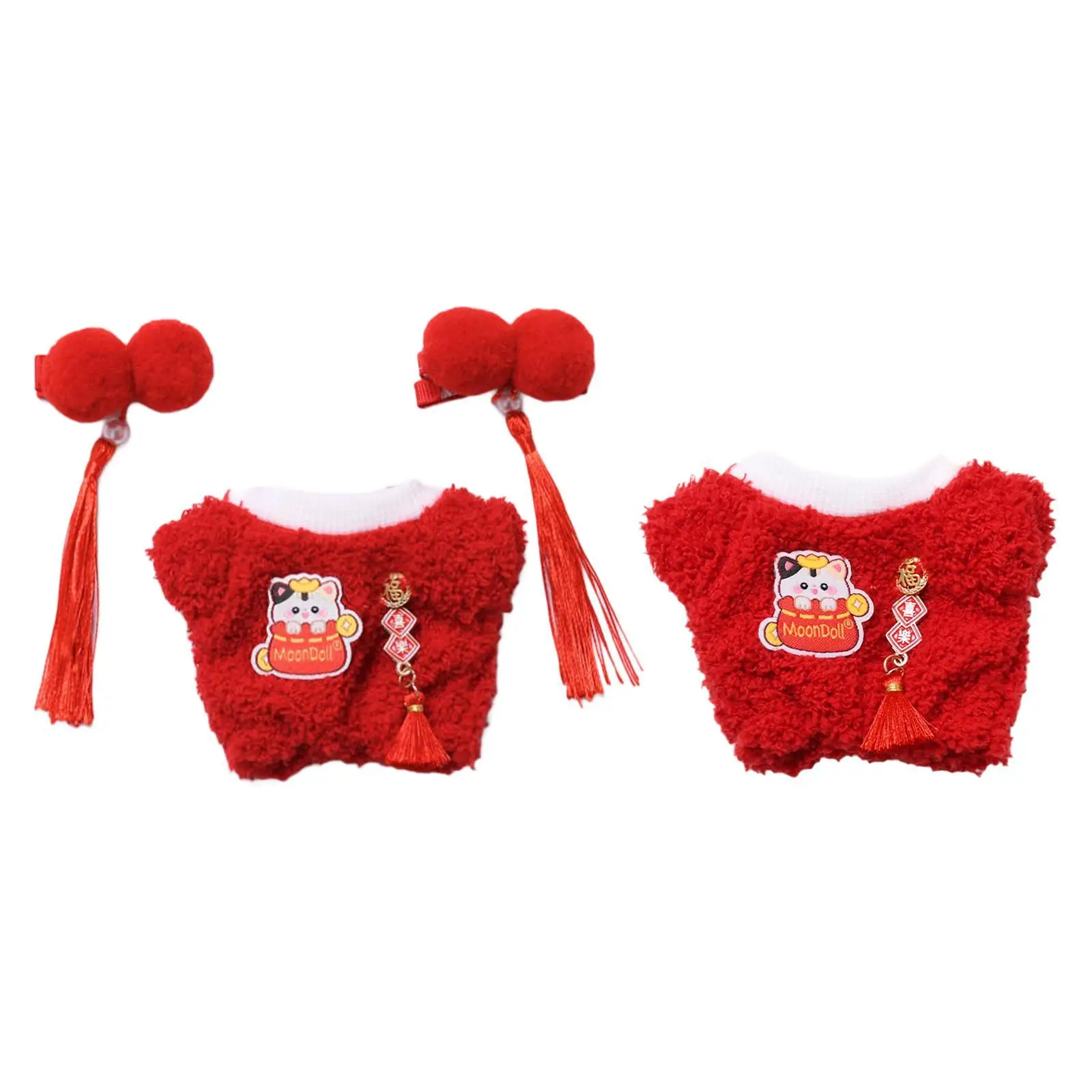 

Plush Doll Bodysuit Cute Costume Fashion Plush Doll Accessories Pretend Play Comfortable Outifits Dolls Jumpsuit for 17cm Dolls