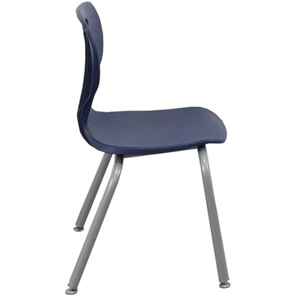 Silla de pila para estudiantes escolares, asiento moldeado lujoso y cómodo con marco remachado robusto, altura del asiento, paquete de 4 sillas de 18 pulgadas