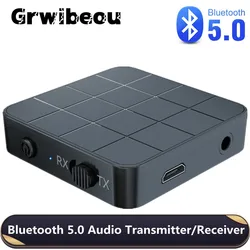 Transmisor y receptor de Audio 2 en 1 con Bluetooth 5,0, adaptador inalámbrico estéreo de música con conector AUX RCA de 3,5 MM para coche, TV, PC, altavoz KN321