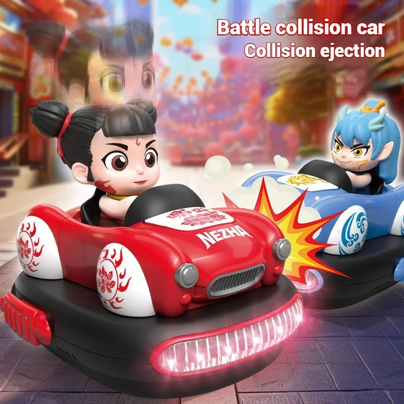 

New Children'S Remote-Controlled Nezha Bumper Car Two Person Battle Drifting Music Karting Lighting Remote-Controlled Car Gift