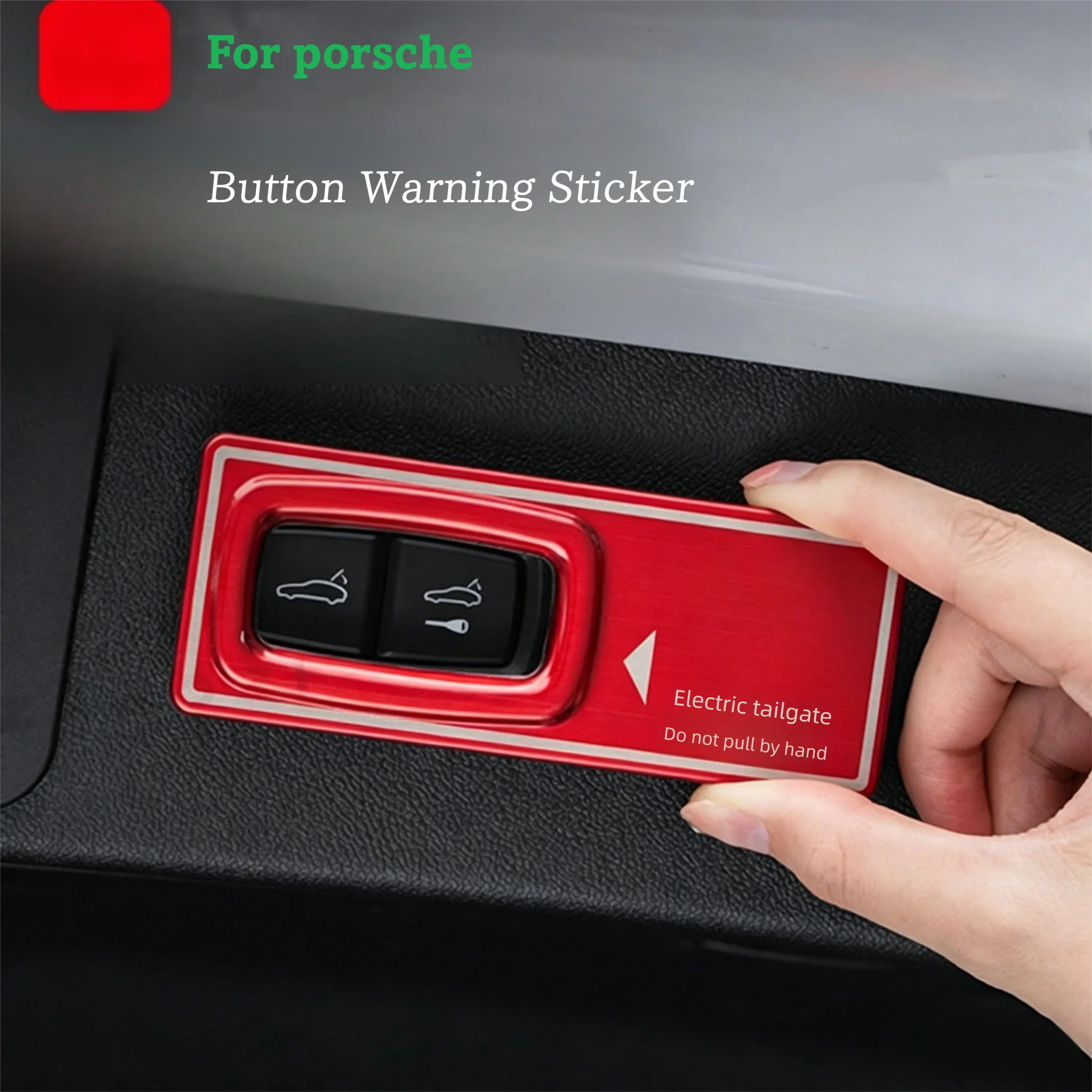 For Porsche Cayenne Macan Panamera Taycan Power Tailgate Warning Sticker Do Not Pull Decal Interior Trim Accessories