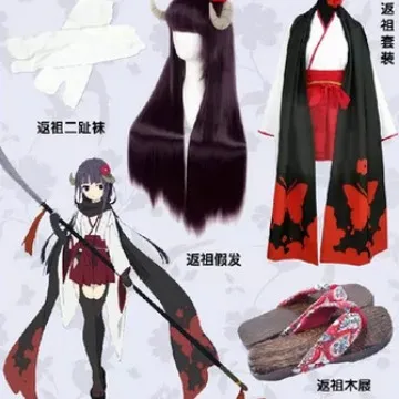 Inu x Boku SS Ririchiyo Shirakiin Cosplay Atavism Miko Kimono Conjunto Completo — Disfraz de Halloween