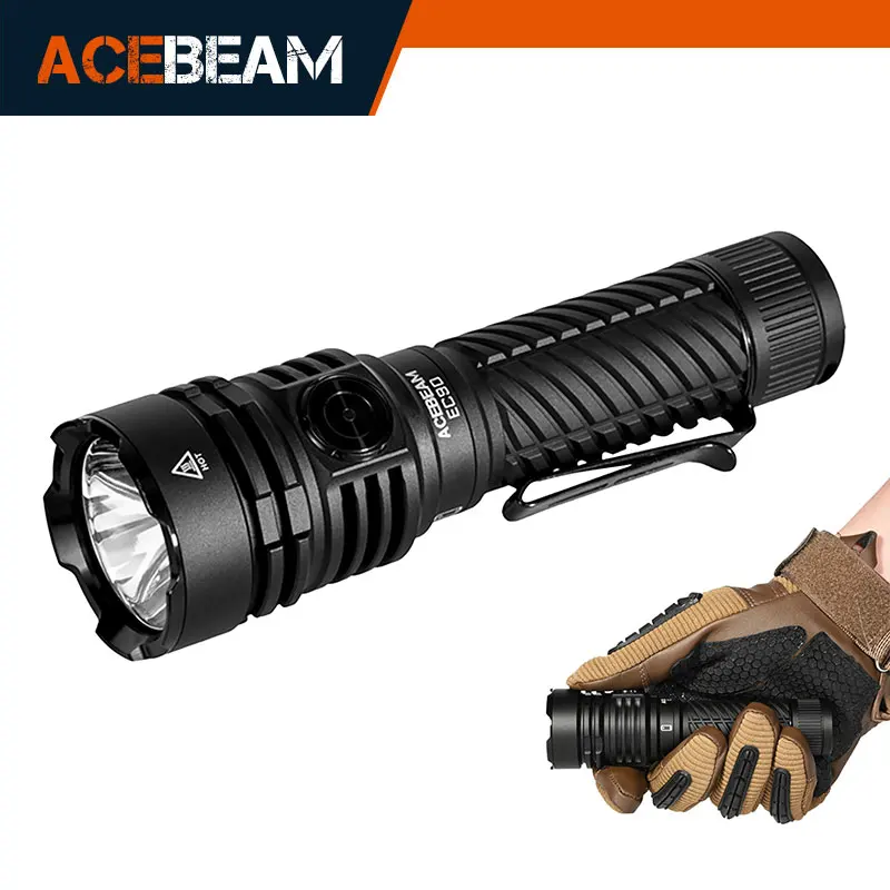 ACEBEAM EC90 4300 High Lumens 573M Long Range EDC Flashlight with Magnetic Base Rechargeable and Replaceable Battery Flashlight