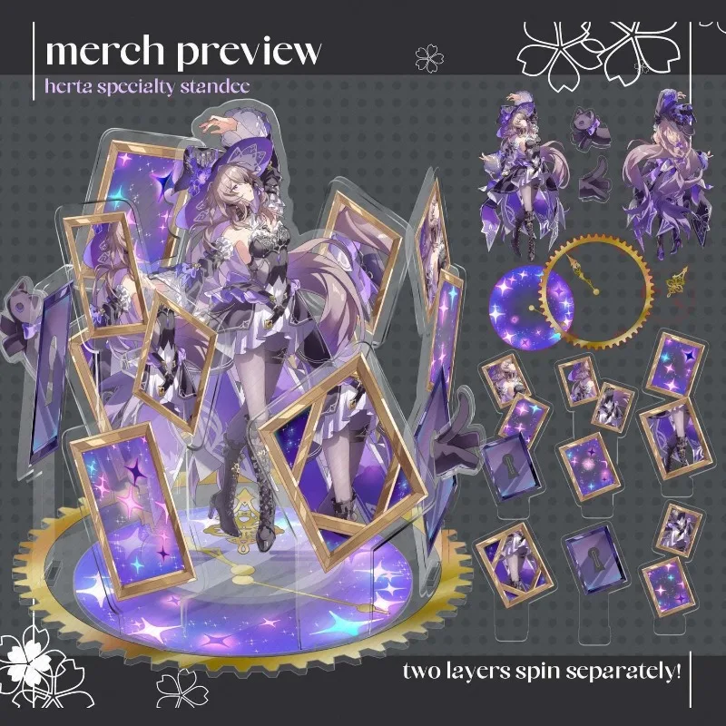 Game Anime Game Peripheral  The Herta Character Homage 10cm Acrylic Plaque DIY Desktop Ornaments