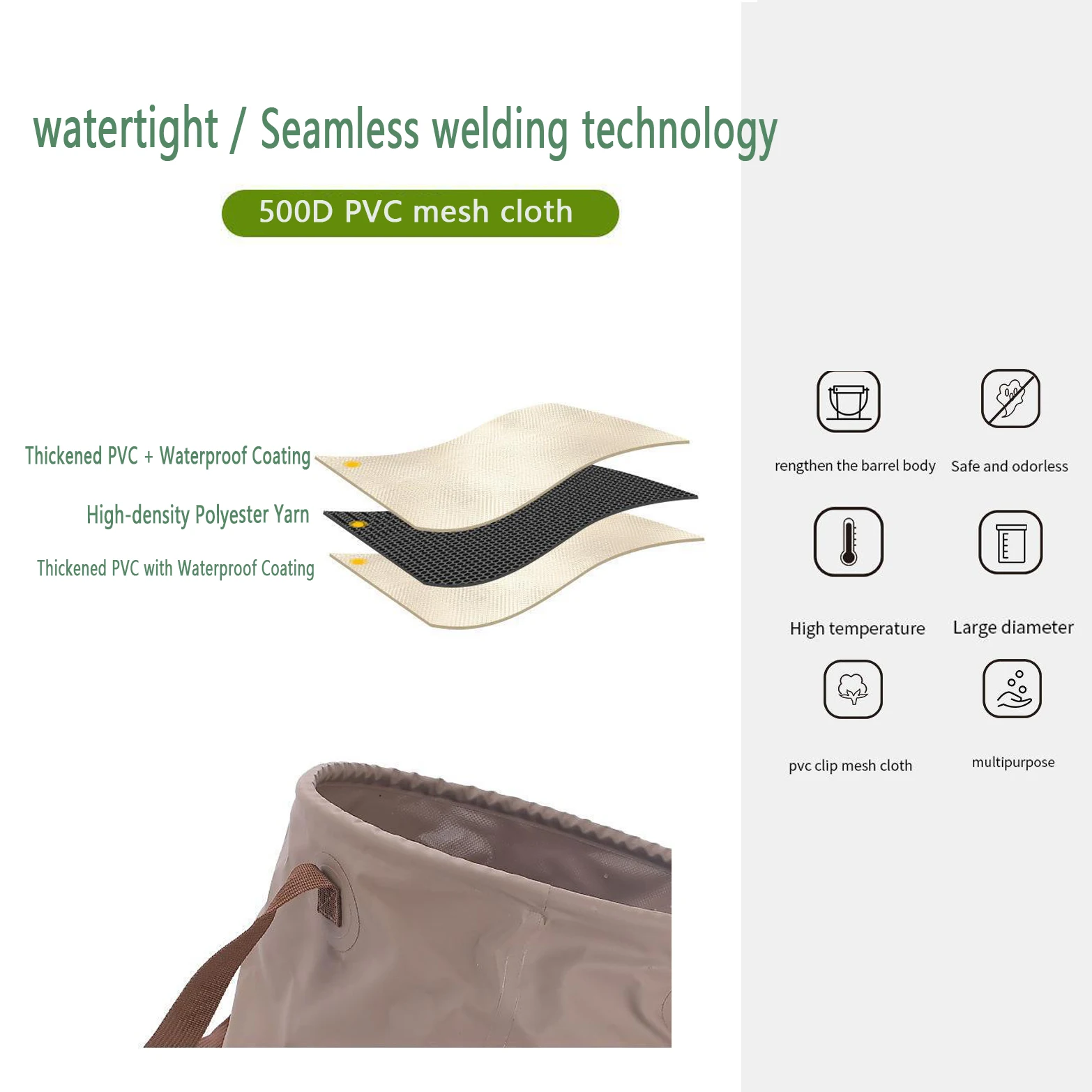 في الهواء الطلق دلو قابل للطي سعة كبيرة المحمولة متعددة تخزين حوض قابل للطي لصيد الأسماك التخييم السفر المشي لمسافات طويلة نقع القدم