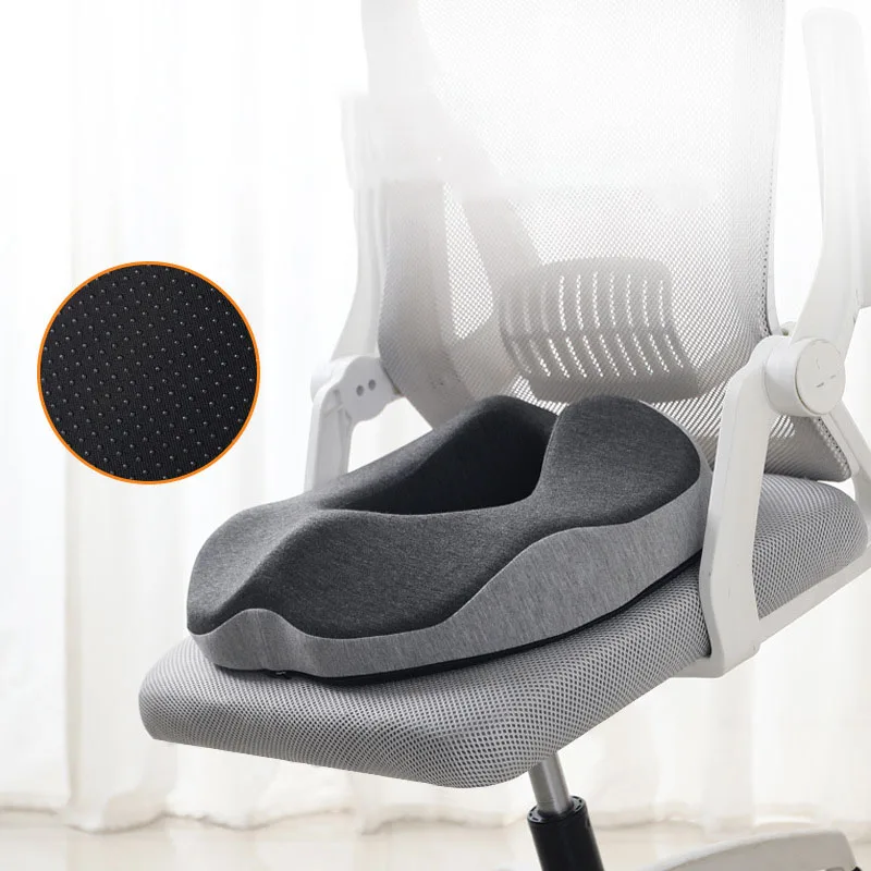Memory Foam Hemorrhoid Cushion for Office Breathable Seat Cushion for Sitting Thick Protective Coccyx Cushion for Hip Lifting