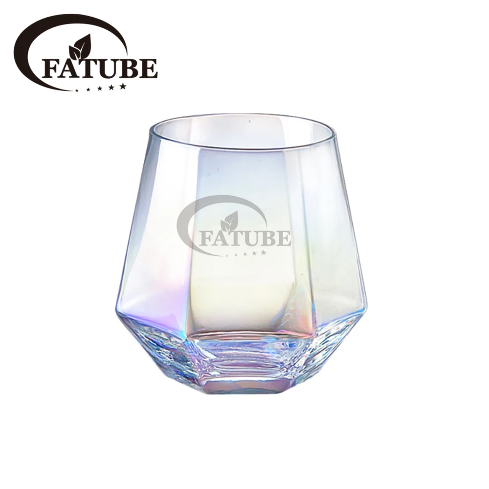 

FATUBE 300ml Wedding Wine Glasses Drinkware Transparent Cocktail Party Bar Club Drinking Tools Gold Glass Cup Tea Coffee Mug