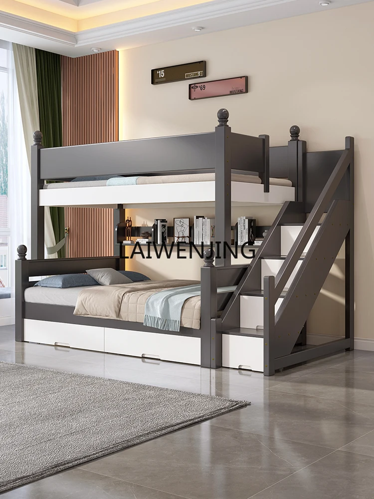 

LYN rubber wood upper and lower bunk beds high and low beds mother and child beds