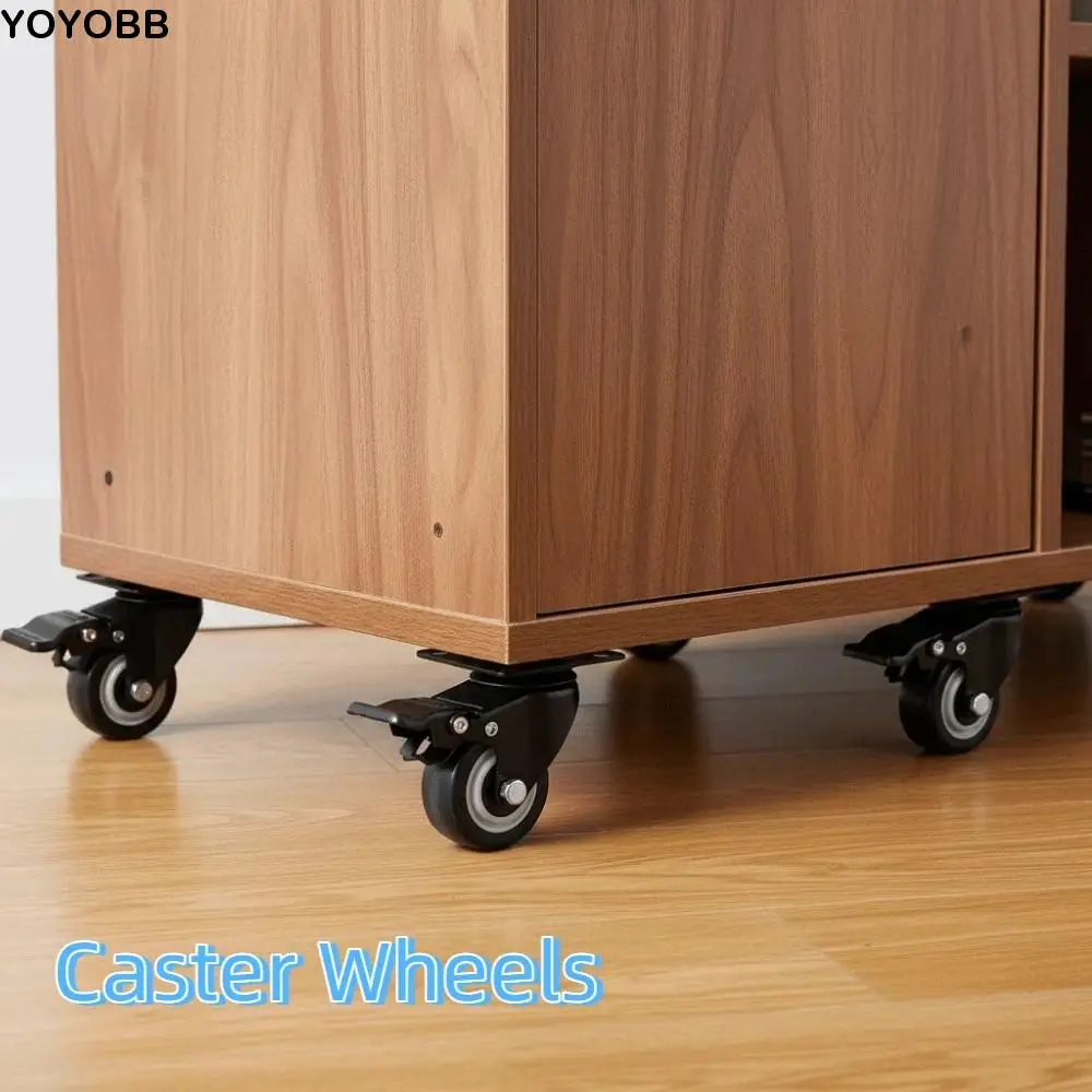 

4PCS 360° Rotation Heavy Duty Casters Mute Smooth Rolling Caster Wheels With Brake Rubber Wheels Workbench Trolley