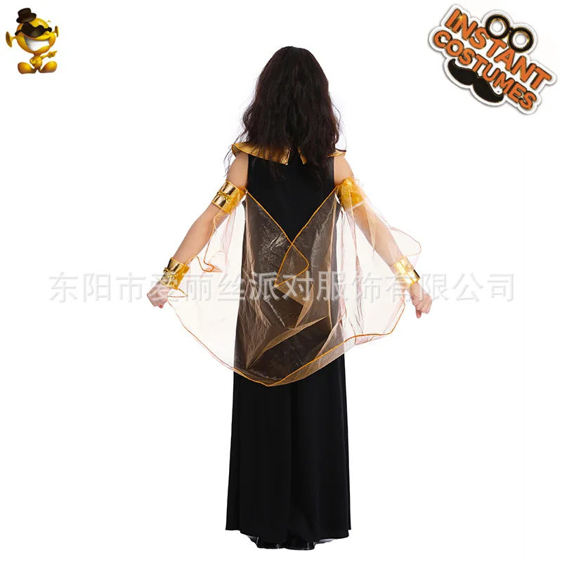 Children Cleopatra Girl Long Dress Performance Costume Halloween Masquerade Party Holiday Carnival Performance Props