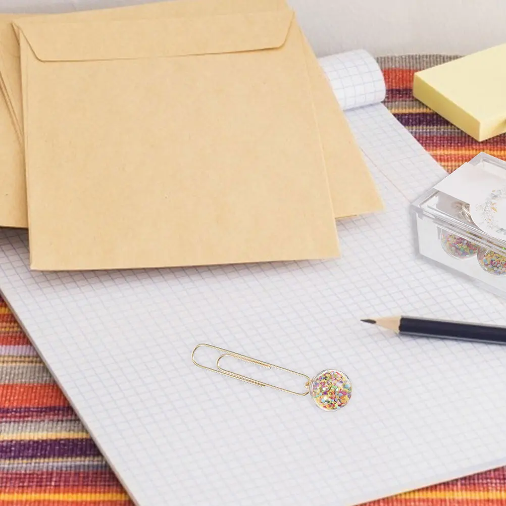 

10pcs Bookmarks Paper Clips Creative Ball Pendant Metal Clamps For Office School Stationery Organizing Files Scrapbooking