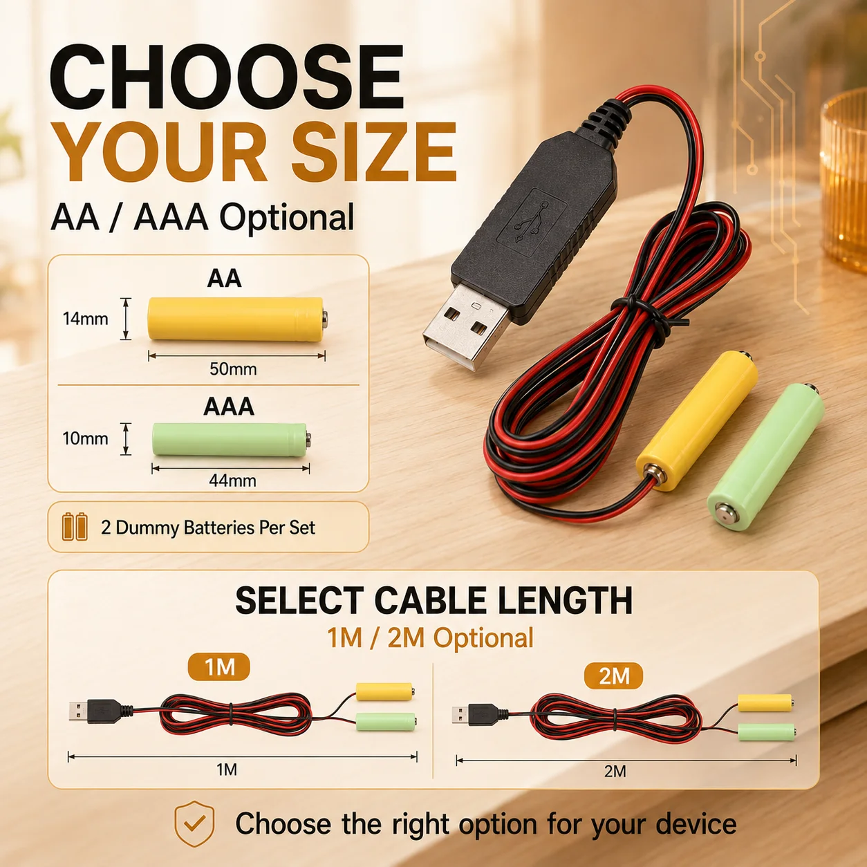 LR03 AAA Battery Eliminator USB Power Supply Cable with ON OFF Switch Replace 1 to 4pcs AAA Battery Drop Shipping