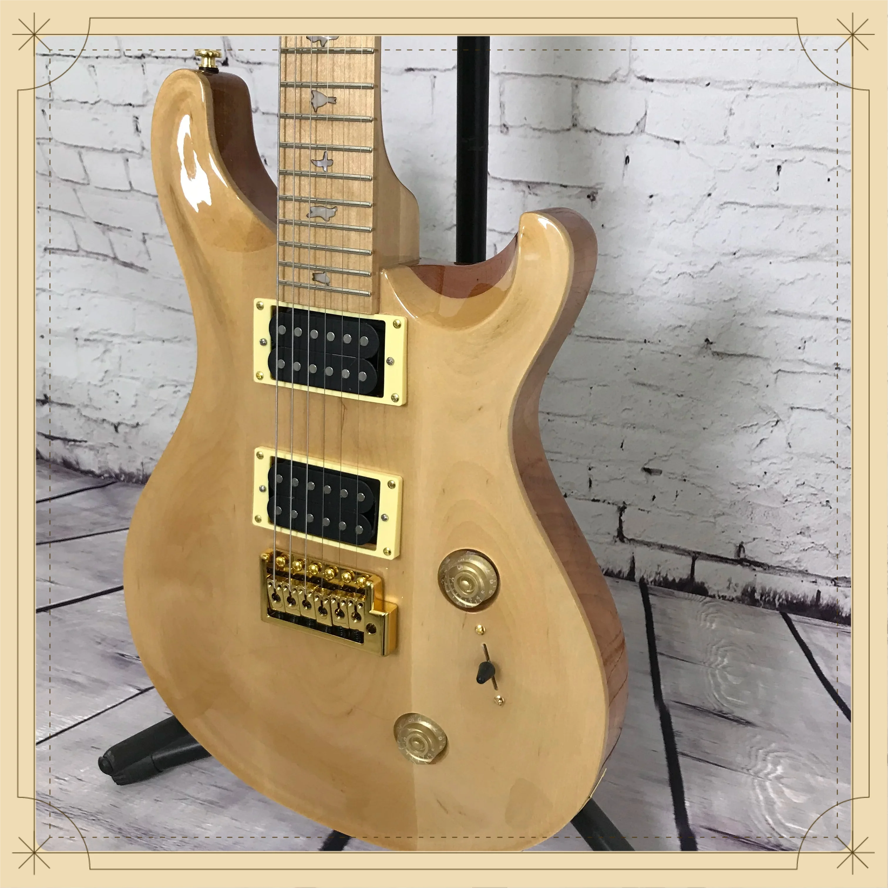 PRS Electric Guitar Free Shipping HH Microphone Maple Neck Balanced Full Transparent Luxurious Natural Texture Pearl Bird Inlay