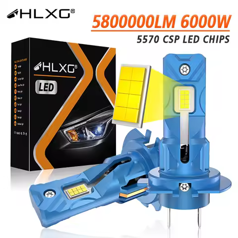 HLXG 580000LM H7 LED Canbus Error Free Lights Bulb with Fan H4 H8 H9 H11 9005 HB3 9006 HB4 Lighting Headlight Headlamp 12V 6500K