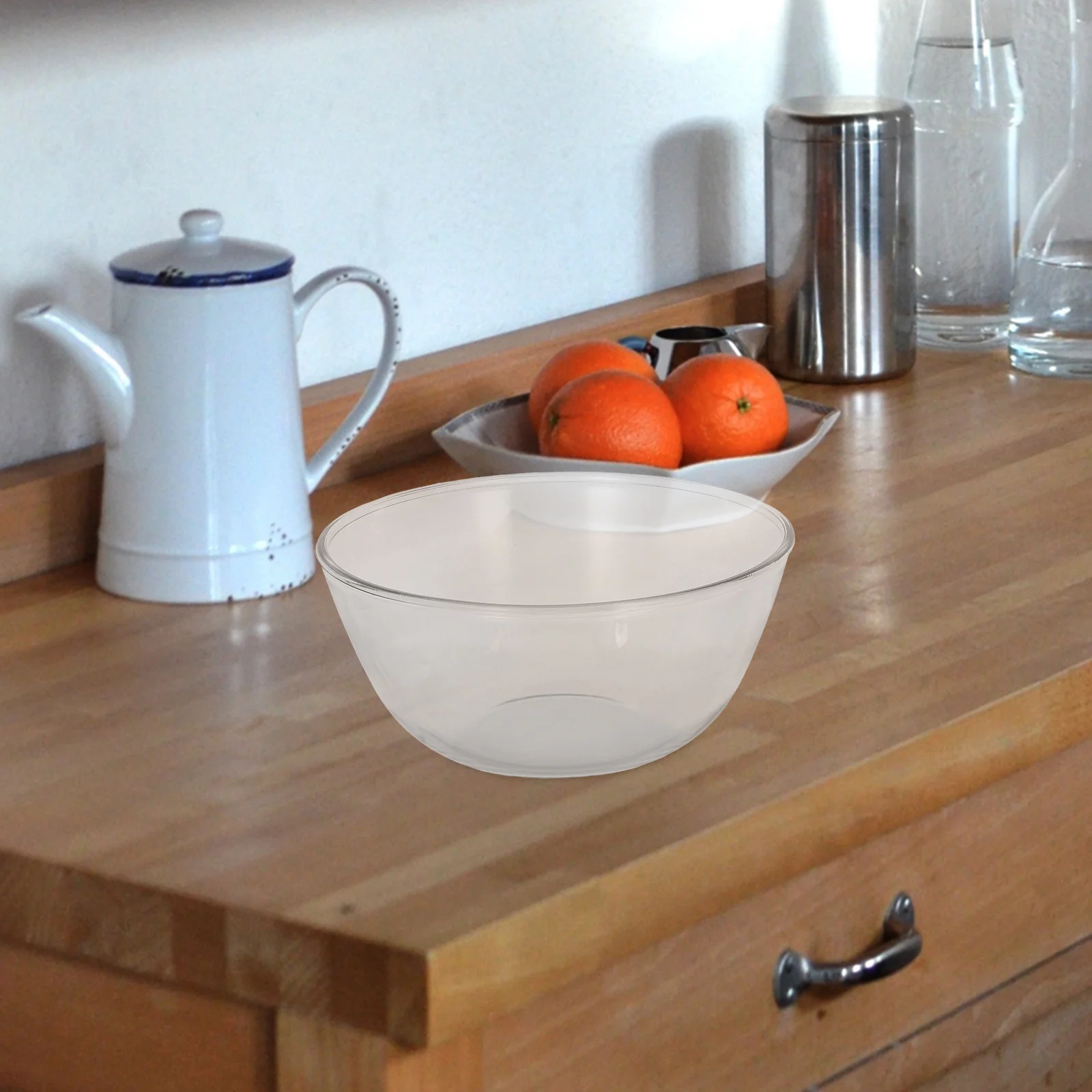 

1Pcs Premium Glass Bowl Natural Impermeability Kitchen Goods Photo Prop Beautiful Pictures Gift Glass Bowl Fruit Container