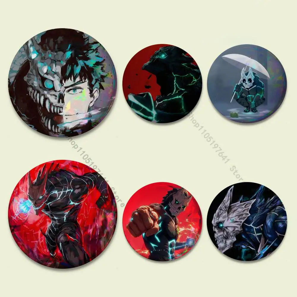 Anime K-Kaiju N-No 8 Badges Button Round Creative Pin Brooch Badge Bag Decor Fans Collect Friends Gifts