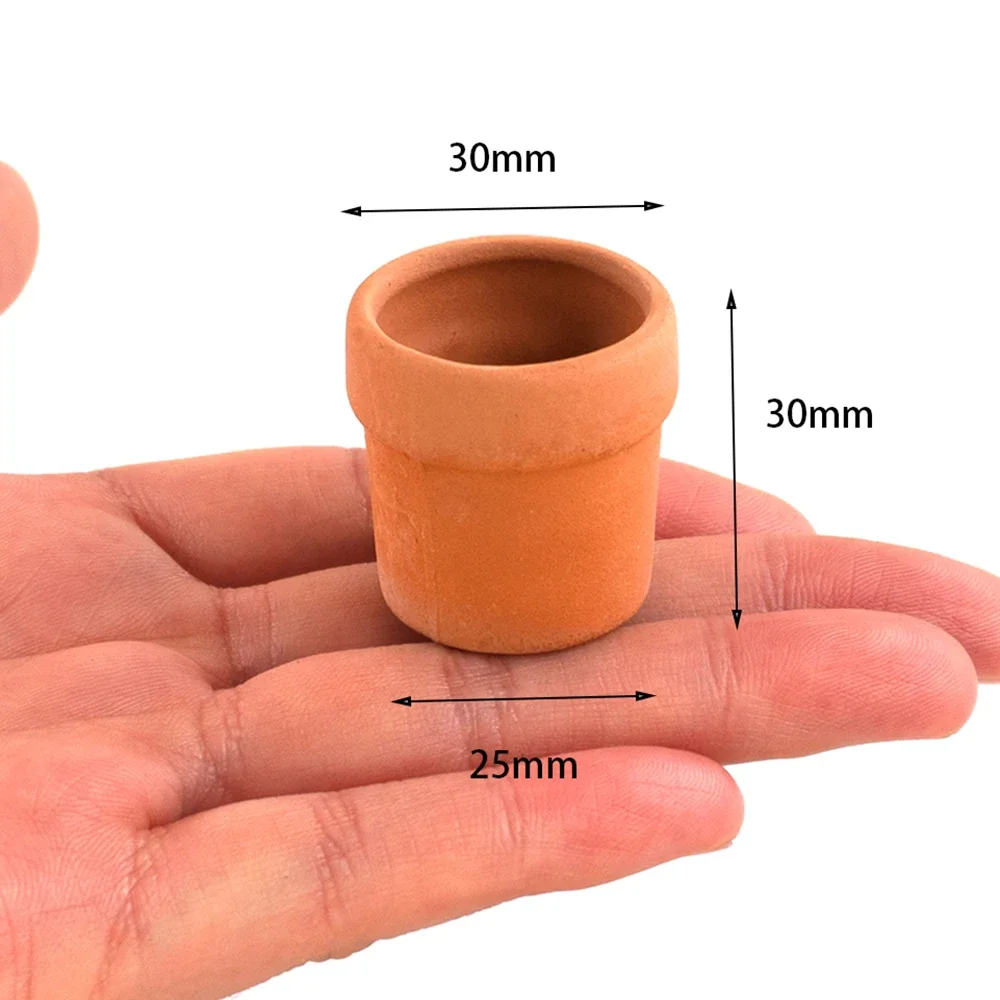 1/12 Dollhouse Miniature Accessories Mini Ceramic Flowerpot  Simulation Vase Flower Pot Model for Doll House Decoration ob11