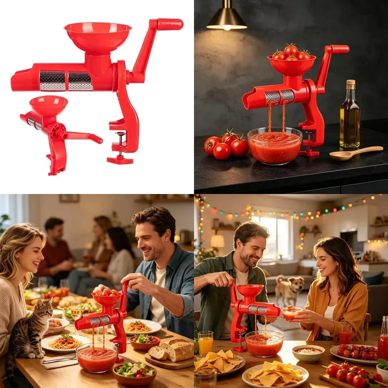 For Tomato Juicer Hand Crank Food Processor Kitchen Tool with Filter Sauce Maker Purees Juices Jams Fruits Vegetables Manual