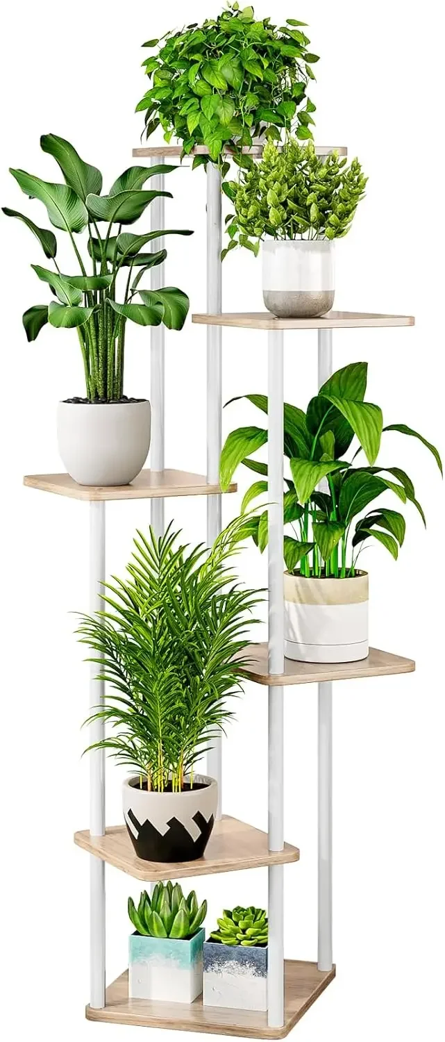 Plant Stand 6 Tier Indoor Metal Flower Shelf for Multiple Plants Corner Tall Flower Holders