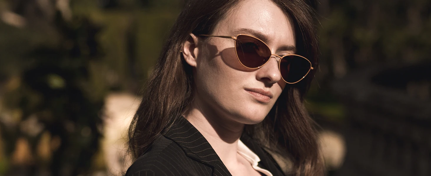ZENOTTIC Damen Vintage Kleine Cat-Eye-Sonnenbrille, modisch, schmaler Metallrahmen, polarisierte Sonnenbrille, UV-Schutz für Damen – Detail 2