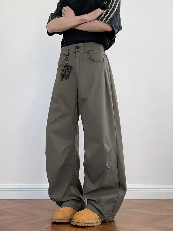 

American Retro Knife Wide Leg Workwear Pants Men Loose Cleanfit Casual Trousers Trendy Haome Versatile Summer Faion