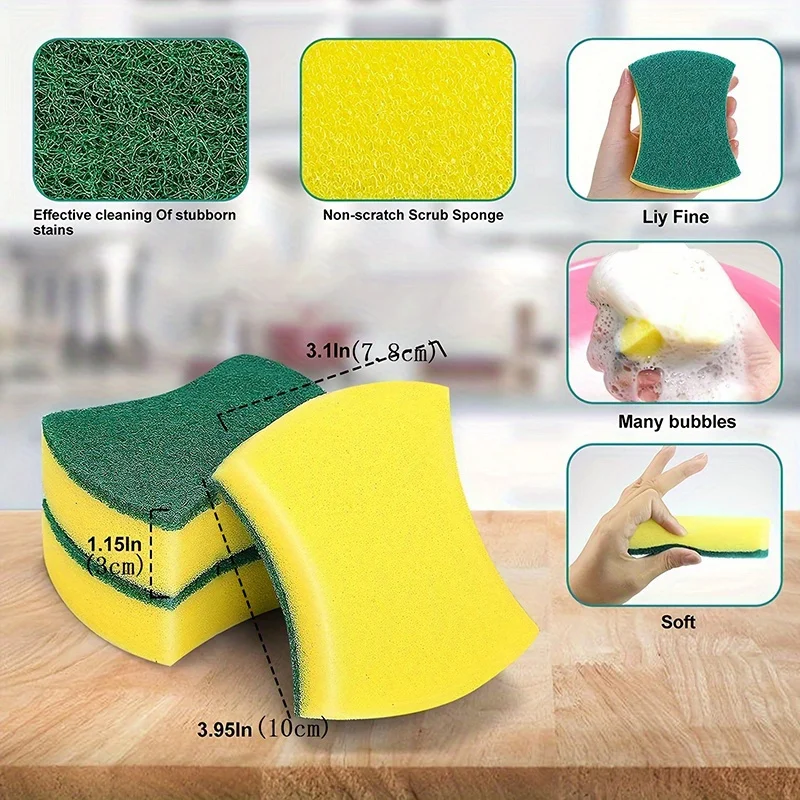 Kitchen Cleaning Sponge, Dish Towel, Scouring Pad, Dishware Anti-Scratch Scrubbing Sponge