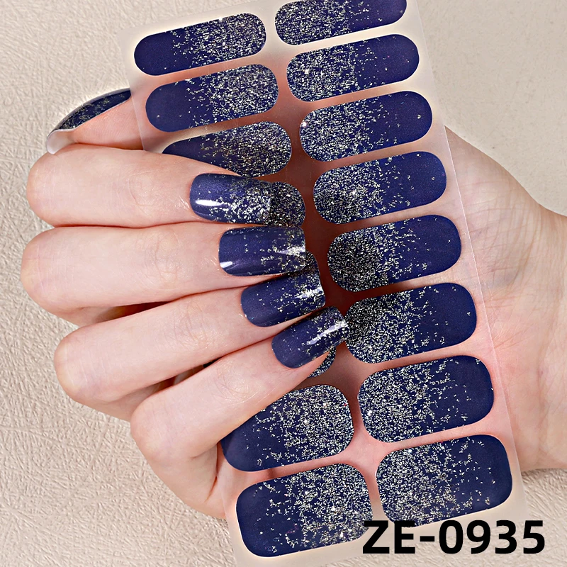 16 Tipps DIY backfreie Nagelaufkleber Glitzer Weihnachten Schneeflocke selbstklebende Nagelfolien vollständige Abdeckung Maniküre Dekoration Nagelaufkleber