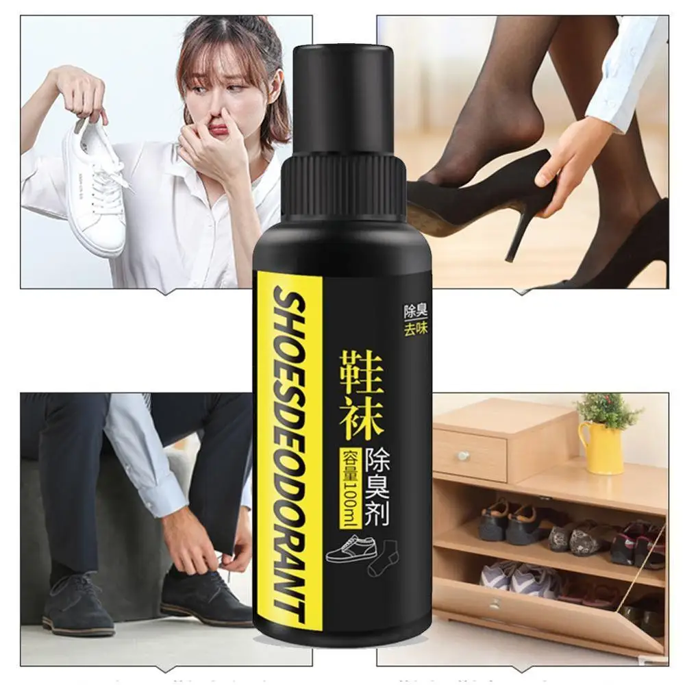 Espray desodorante para calcetines y zapatos, ambientador de olores para calcetines, pulverizador refrescante, eliminador de olores para el sudor de los pies, 100ML