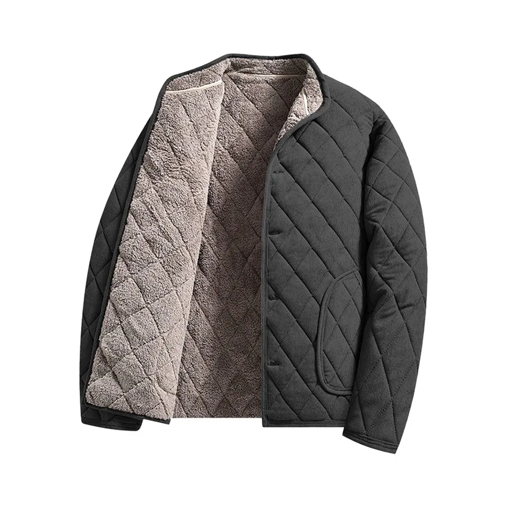 Men's Winter Coat Featuring Fleece Lining Windproof Material and Padded Structure for Functional Wear Cold Months