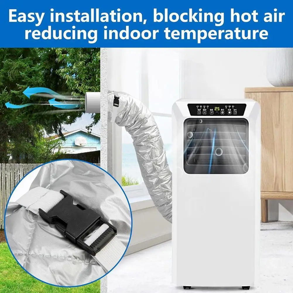 Air Conditioning Hose Cover AC Insulation Hose Cover Adjustable Strap Buckle Strap Portable Air Conditioning Hose Cover ﻿