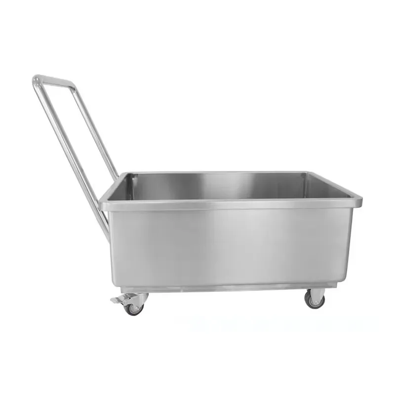 Meat Bucket Cheese Factory Transporter 304/316 Stainless Steel Medical Cart 200L 500L 600L Storage Cart Food Factory