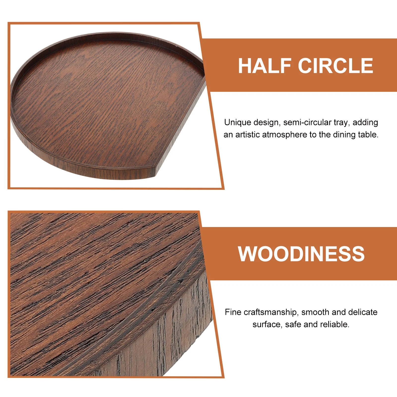 Wooden Serving Tray Natural Wood Grain Smooth Surface Snack Fruit Plate For Home Kitchen Coffee Shop Table Decor