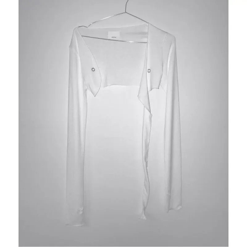 Sexy Spicy Girl Long Sleeve T-Shirt Women's Irregular Design Sun Protection Outdoor Shoulder Shawl Top Polyester Summer Fashion