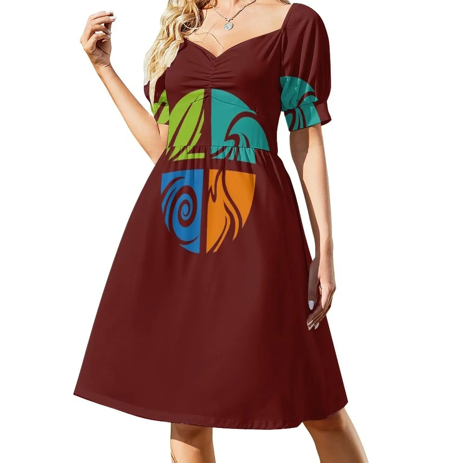 

Four elements Short-Sleeved Dress Summer dresses for women summer woman dress 2025 elegant dresses plus sizes Dress