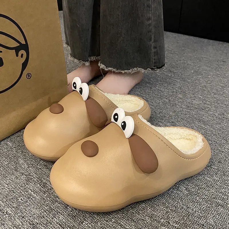 

Зимние толстые тапочки унисекс для собак-кошек, нескользящие шлепанцы на подошве, плюшевая пушистая удобная обувь, теплая обувь для дома и улицы