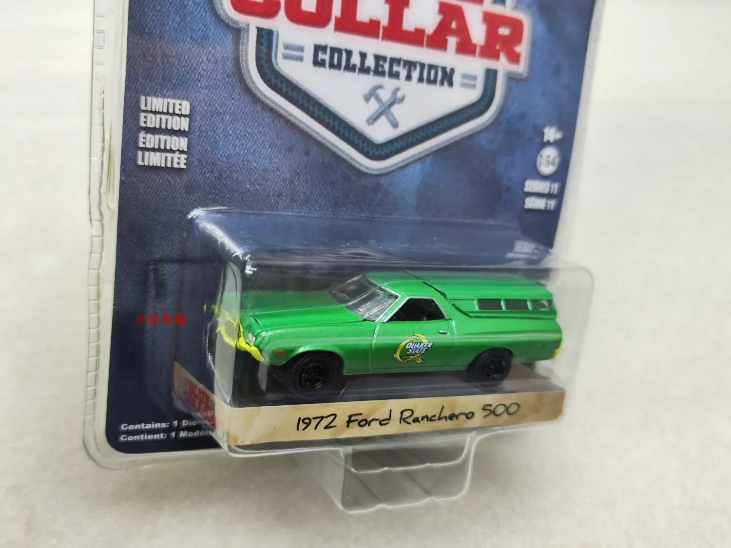 1: 64 Blue Collar Series 11-1972 Ford Ranchero 500- Quaker State Collection of car models