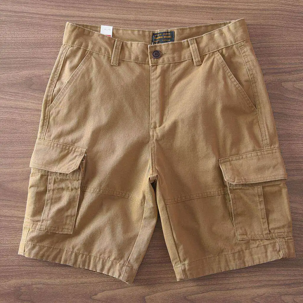 

American Style Men's Summer Workwear Shorts Casual Loose Fit Five-Pocket Design Comfortable Breathable Cotton Youthful Energy