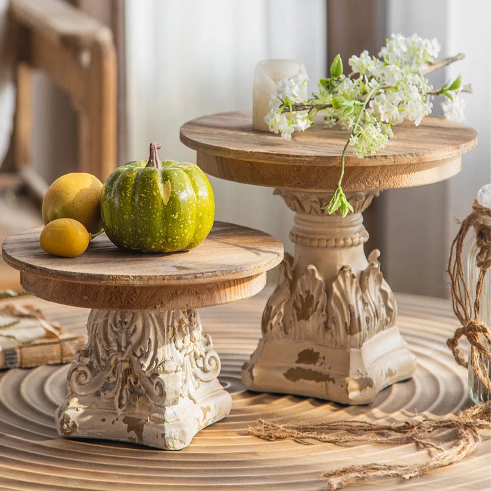 

French Elegant Breakfast Tray Multifunction Vintage Carved Ornament Wear Resist for Wedding Photography Prop Decorations Crafts