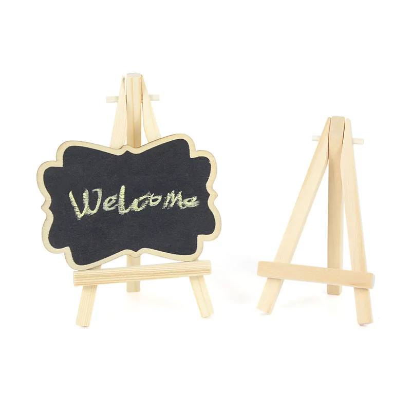 5pc Natural Wood Mini Easel Frame Stand Children Painting Tripod Display Holder Engagement Wedding Table Decoration Wooden Craft