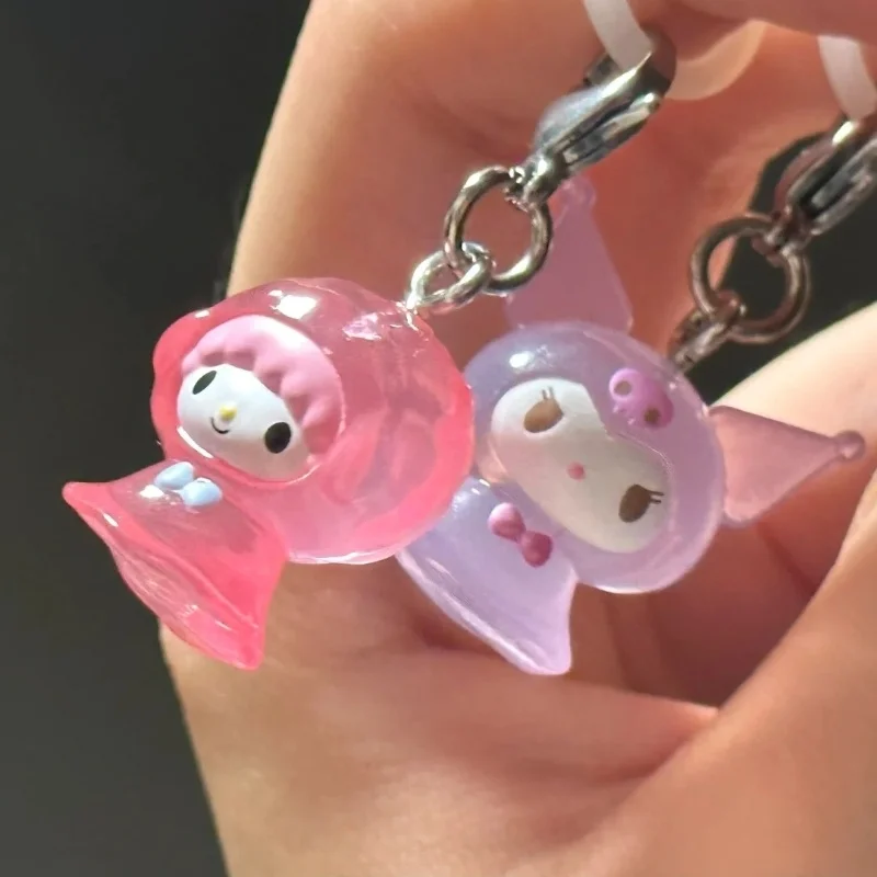 BANDAI Hello Kitty Keychain Sanrio Gashapon Capsule Toys Kawaii Figure Cute Kuromi Cinnamoroll My Melody Figurine Miniature