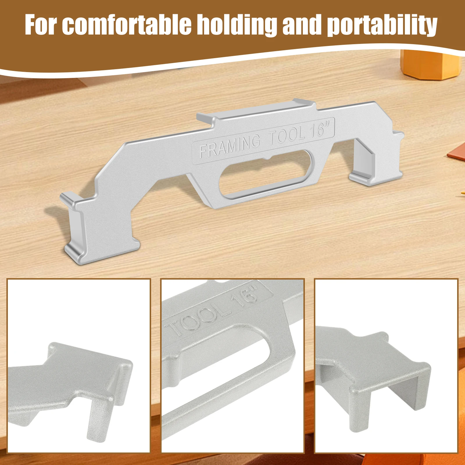 Framing Tool 16inch Aluminum Alloy On-Center Framing Stud Layout Tool Precise Framing Spacing Measuring Jig Tool Wall Stud