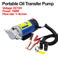 12V Electric Scavenge Suction Transfer Change Pump Oil Transfer Pump 1-4L/min Motor Oil Diesel Extractor Pump For Car