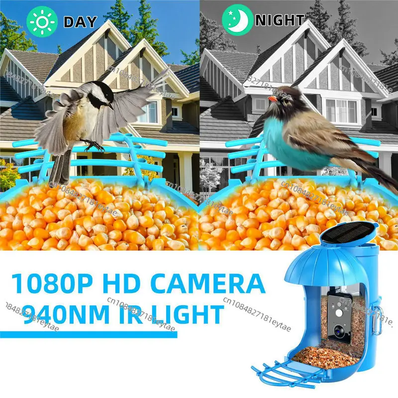 Intelligent bird feeder bird high definition outdoor bird house new solar powered AI recognition  feeder