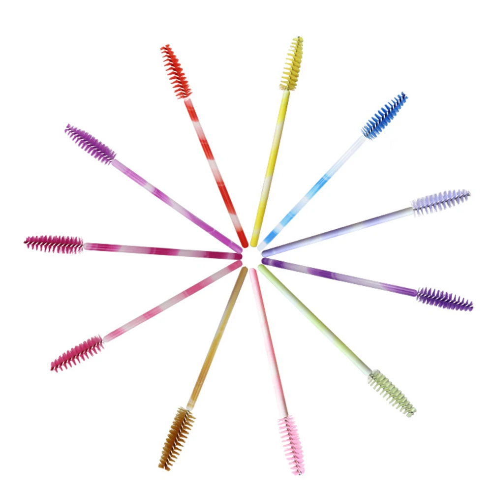 100 Stuks Nylon Wimperborstel Mascara Applicator Lash Scheiden Tool Make-Up Salon Wegwerp Draagbare Bruine Wimper Wands