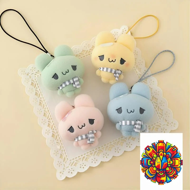 Plush Toy Rabbit Pendant Soft Band-Aid Style Cute Cartoon for Bag Charm Decoration